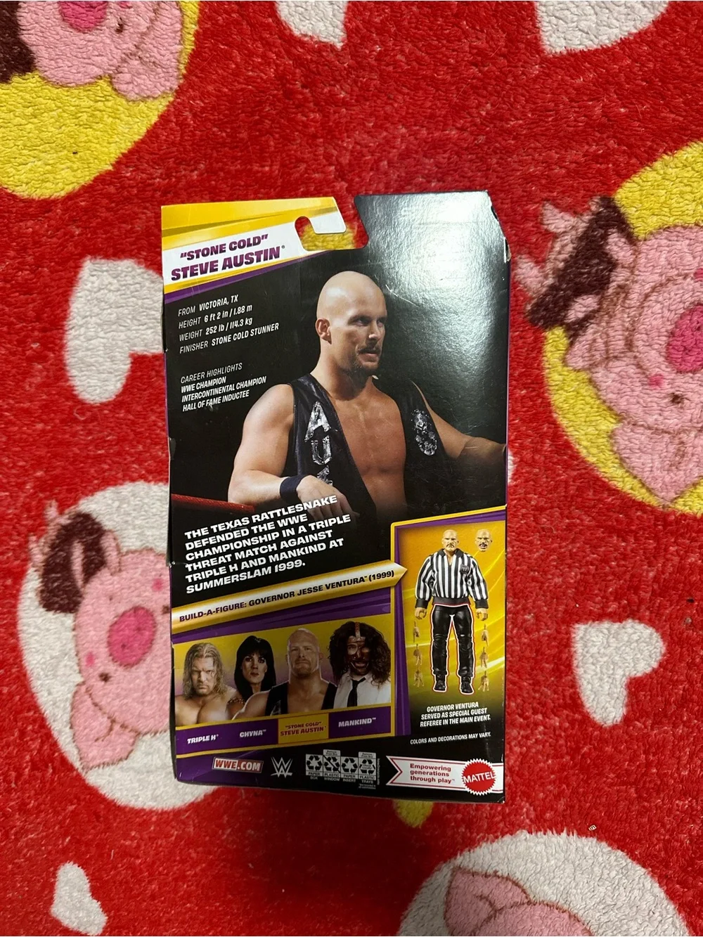 WWE Stone Cold Steve Austin Action Figure - Black, Purple, Yellow
